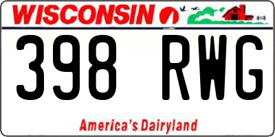 WI license plate 398RWG