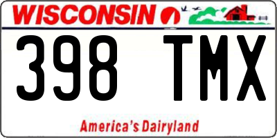 WI license plate 398TMX
