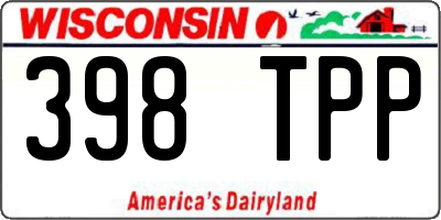 WI license plate 398TPP