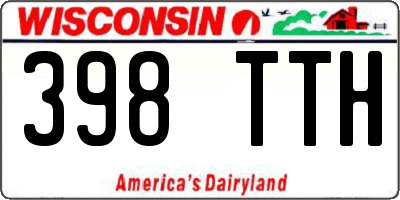 WI license plate 398TTH