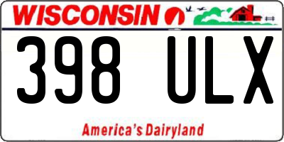 WI license plate 398ULX