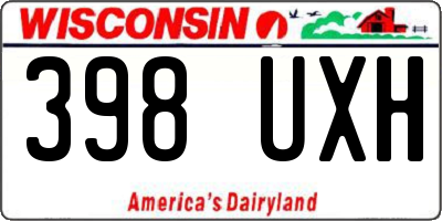 WI license plate 398UXH