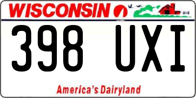 WI license plate 398UXI