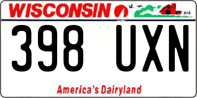 WI license plate 398UXN