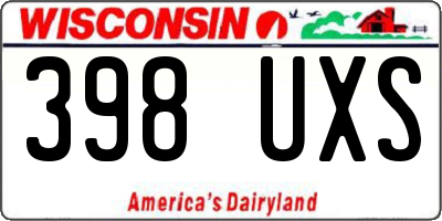 WI license plate 398UXS