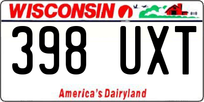 WI license plate 398UXT