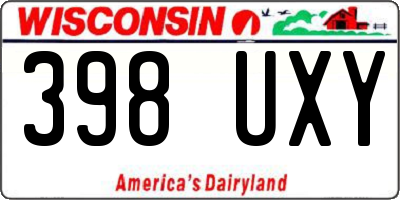 WI license plate 398UXY