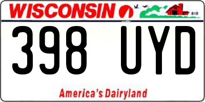 WI license plate 398UYD