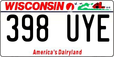 WI license plate 398UYE