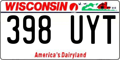 WI license plate 398UYT