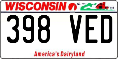 WI license plate 398VED