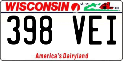 WI license plate 398VEI