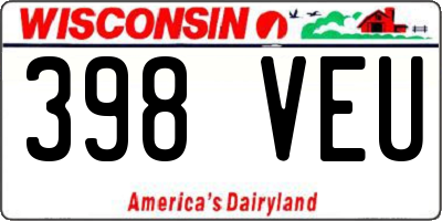 WI license plate 398VEU