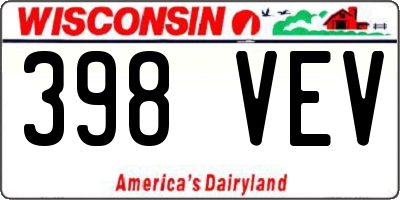 WI license plate 398VEV