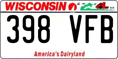 WI license plate 398VFB