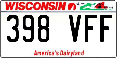 WI license plate 398VFF