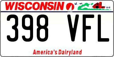 WI license plate 398VFL