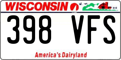 WI license plate 398VFS