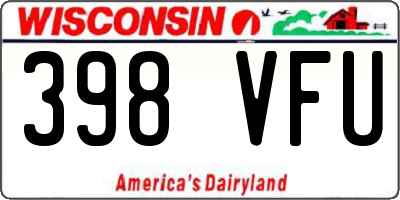 WI license plate 398VFU