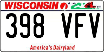 WI license plate 398VFV