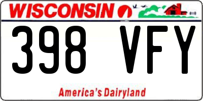 WI license plate 398VFY