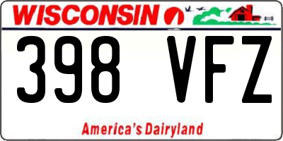 WI license plate 398VFZ