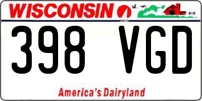 WI license plate 398VGD