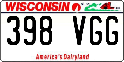 WI license plate 398VGG