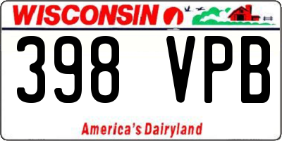 WI license plate 398VPB