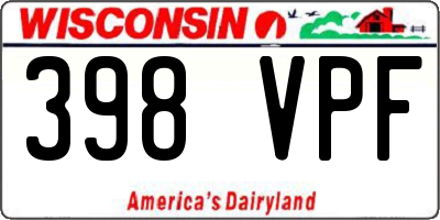 WI license plate 398VPF