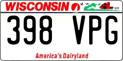 WI license plate 398VPG