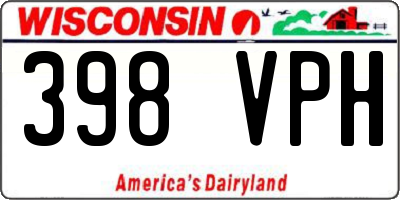 WI license plate 398VPH