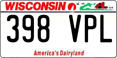 WI license plate 398VPL