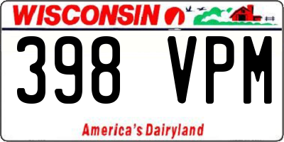 WI license plate 398VPM