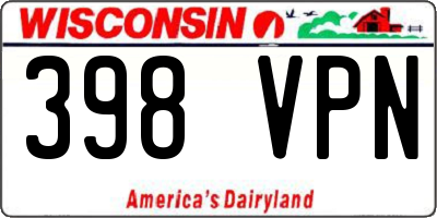 WI license plate 398VPN