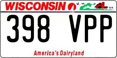 WI license plate 398VPP