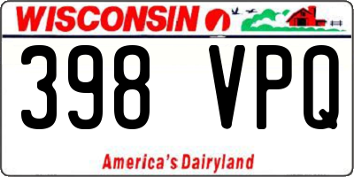 WI license plate 398VPQ