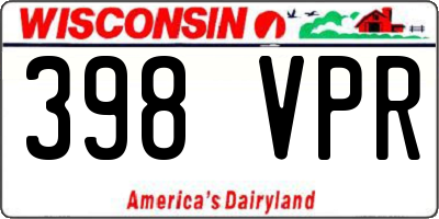 WI license plate 398VPR