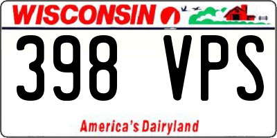 WI license plate 398VPS