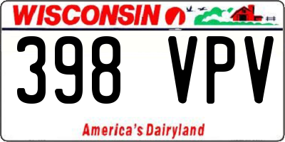 WI license plate 398VPV