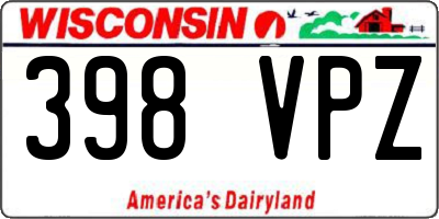 WI license plate 398VPZ
