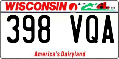 WI license plate 398VQA