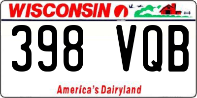 WI license plate 398VQB