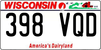 WI license plate 398VQD