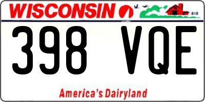 WI license plate 398VQE