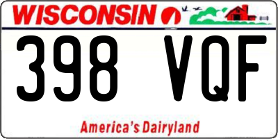 WI license plate 398VQF