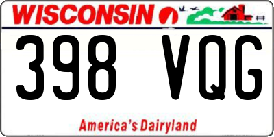 WI license plate 398VQG