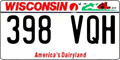 WI license plate 398VQH