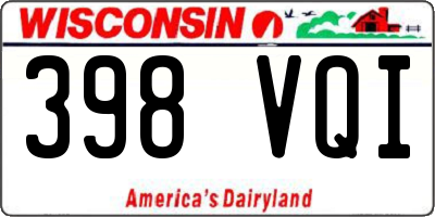 WI license plate 398VQI