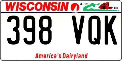 WI license plate 398VQK